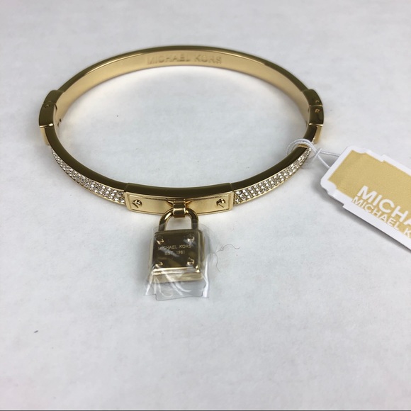 Michael Kors Gold Padlock Charm Bangle - Picture 2 of 7